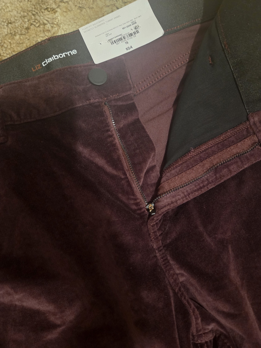Liz Claiborne Women's Deep Wine Corduroy Pants